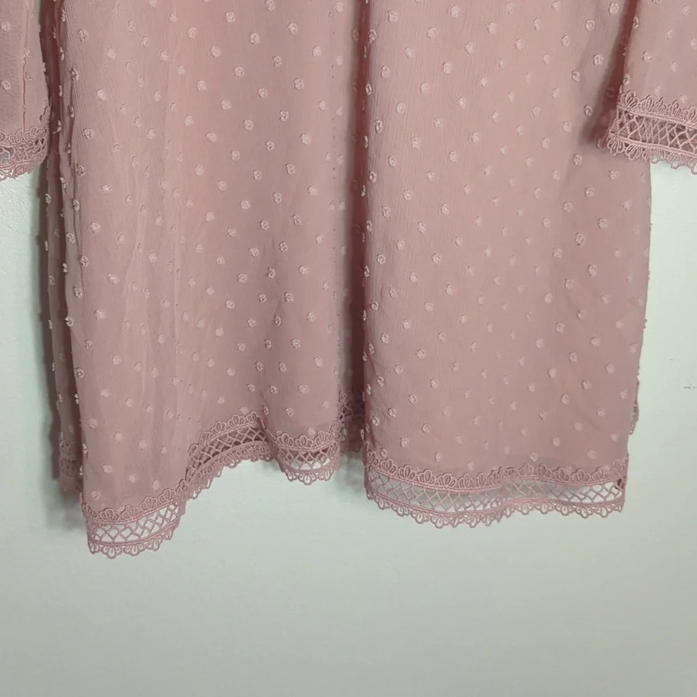 Bardot Womens Dress Cherie Lace Trim Long Sleeves‎ Party Coquette Keyhole 12 XL